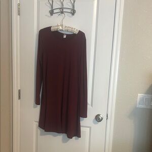 Old Navy Maroon Long Sleeve Dress